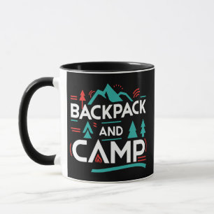 Taza Mochila y campamento, campamento de verano