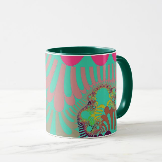 Taza Mod verde azulado y rosa (Anverso derecho)