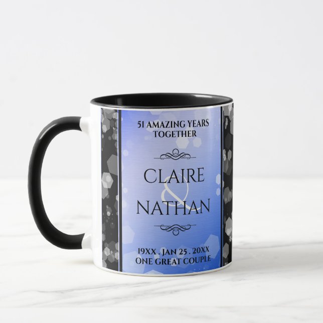 Taza Moda 45° 51° 65° aniversario Boda Sapphire (Izquierda)
