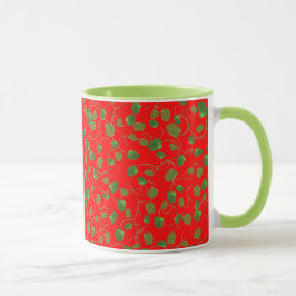 Taza Moda de amapola sobre café rojo