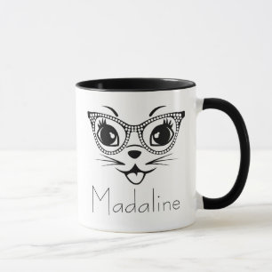 Taza Moda de gato negro y blanco