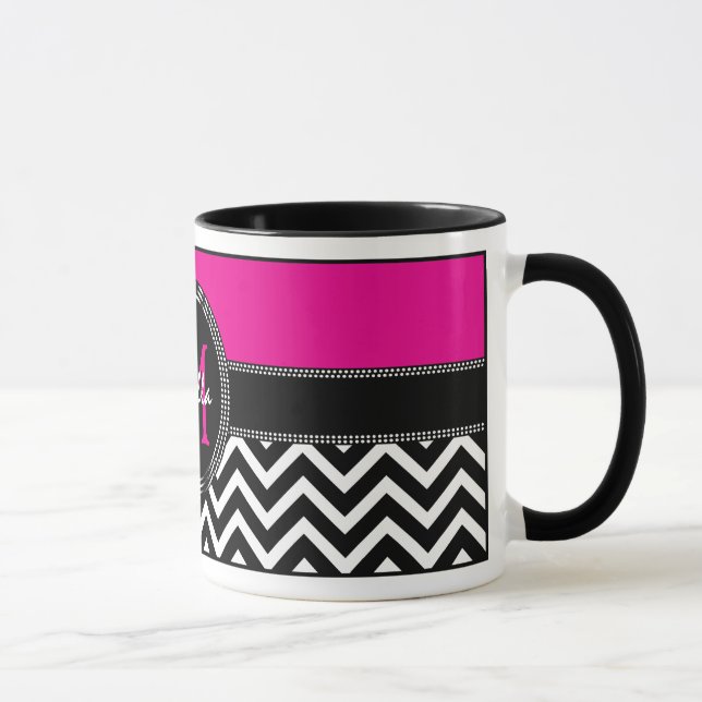Taza Moda de Isabel del monograma de Chevron de las (Derecha)