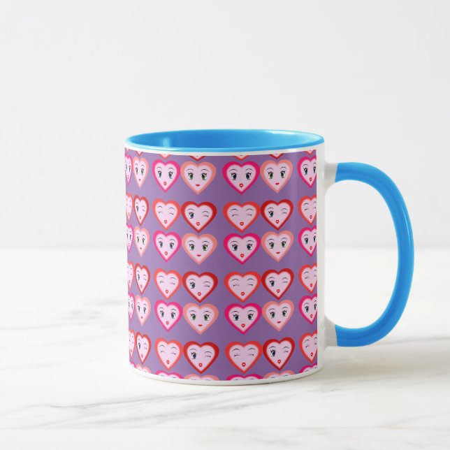 Taza Moda de los emoticonos de la Emoji del corazón (Derecha)