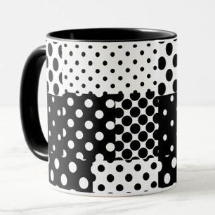 Taza Moda de lunares en blanco y negro Diseño de estilo