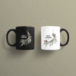Taza Moda de Navidades botánicos de acuarela elegante y<br><div class="desc">Negro moderno y elegante color de agua rústico secado de color botánico floral mudo de colores Navidades de vacaciones decoración taquillera.</div>