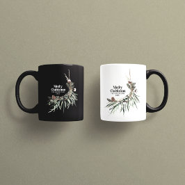 Taza Moda de Navidades botánicos de acuarela elegante y