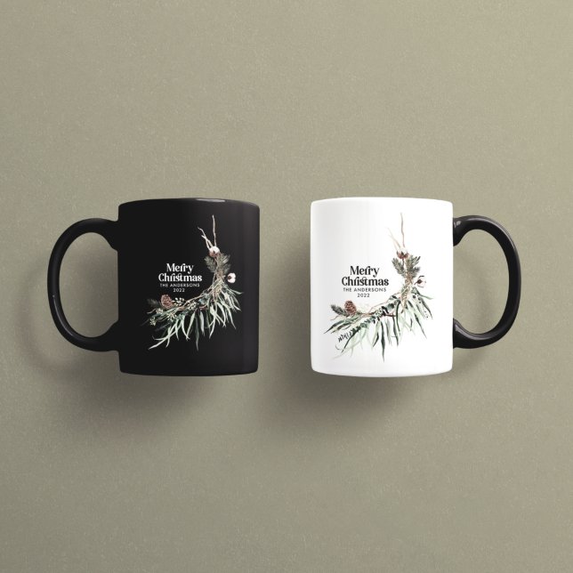 Taza Moda de Navidades botánicos de acuarela elegante y (Subido por el creador)