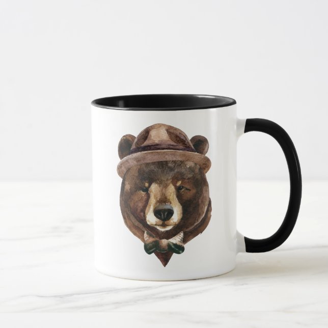 Taza Moda del oso de la acuarela (Derecha)