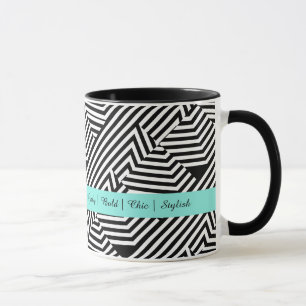 Taza Moda geométrica blanco y negro de moda de la