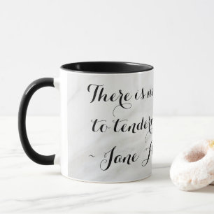 Taza Moda Jane Austen Emma Libro Cita Mármol Negro Gri