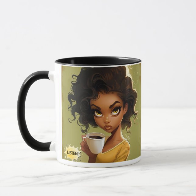 Taza Moda "Listen" Mug with Bold Coffee (Izquierda)