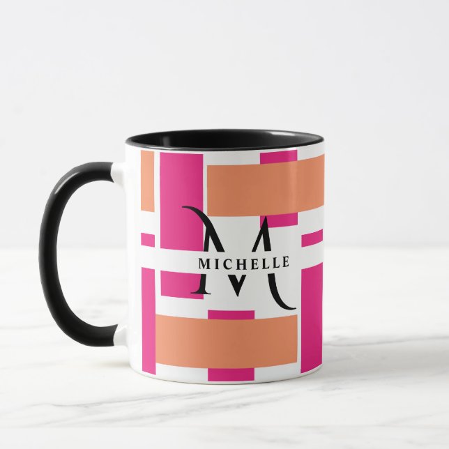 Taza Moda Monograma Patrón de bandas femeninas Magia (Izquierda)