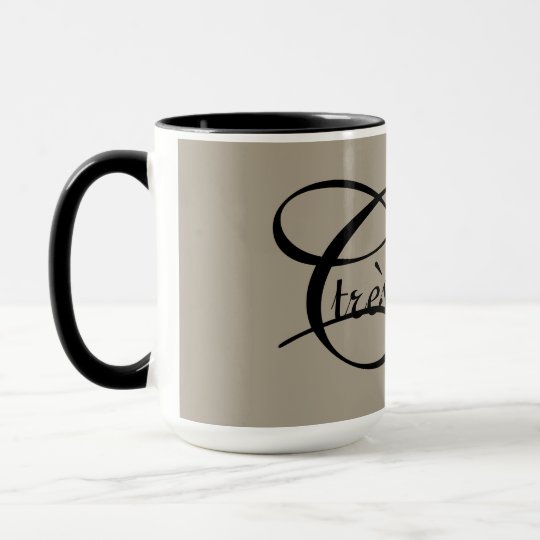 Taza MODA MUG_ TEXTO NEGRO elegante de los " tres" EN