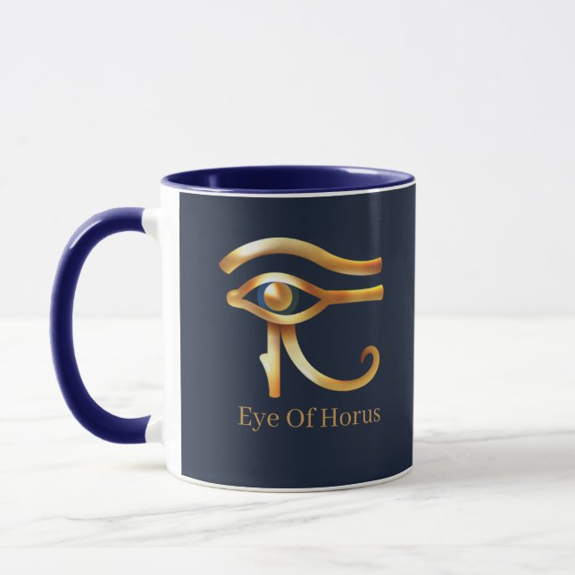 Taza Moda Ojo Dorado De Horus , Jeroglíficos Egipcios (Izquierda)