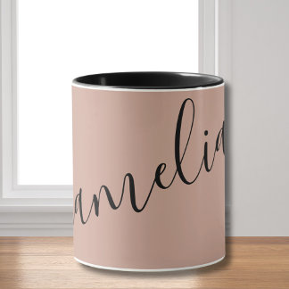 Taza Moda personalizada Rubor Rosa Rosa Rosa Gold Name