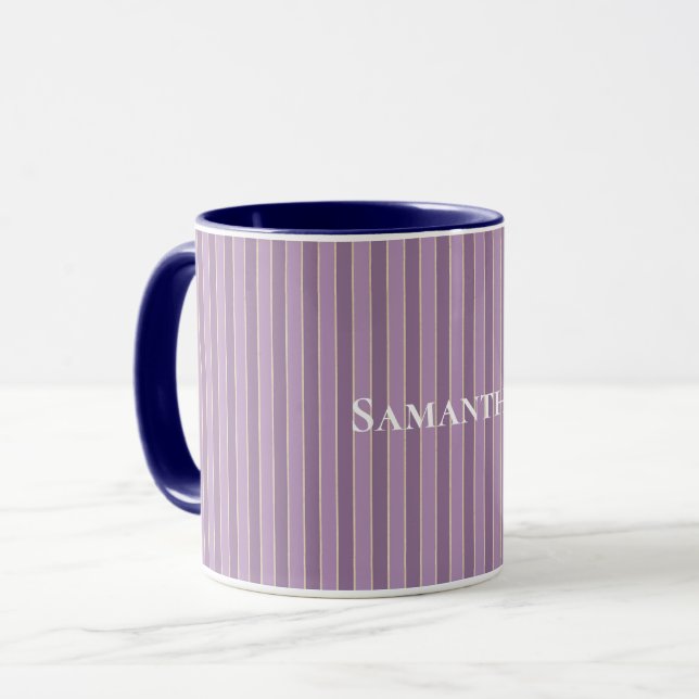 Taza Moda Rayas púrpuras (Anverso izquierdo)