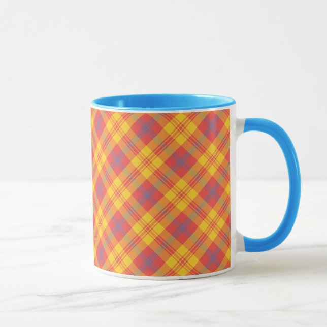 Taza Moda Rojo Amarillo y café azul trenzado Mug (Derecha)