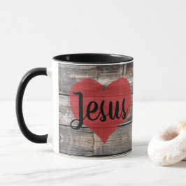 Taza moda rústica I HEART JESUS |
