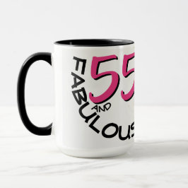 Taza Moda Vintage Bicicleta rosa 55 y fabuloso cumpleañ