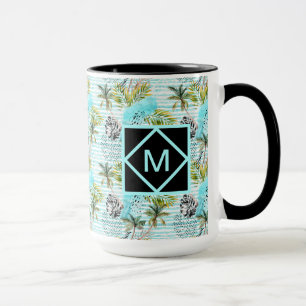 Taza Modelo abstracto de la palmera de la acuarela