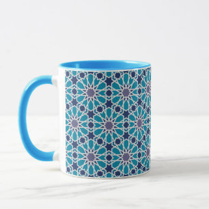 Taza Modelo abstracto en azul y gris