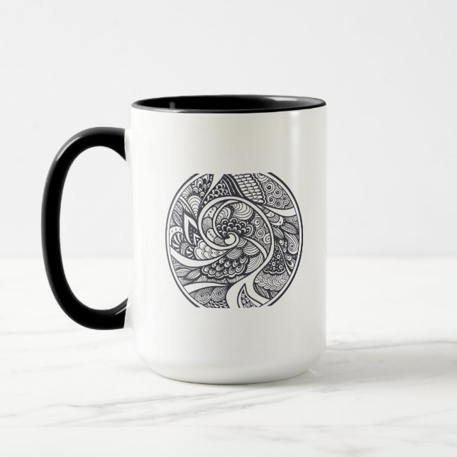 Taza Modelo abstracto en estilo del Zen-Doodle (Izquierda)
