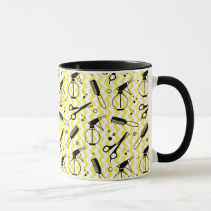 Taza Modelo amarillo de la herramienta del peluquero