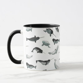 Taza Modelo ártico de Narwhals y de las belugas