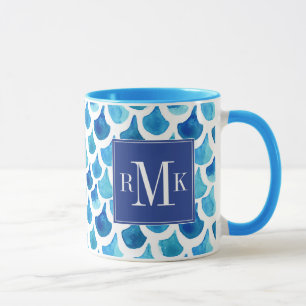 Taza Modelo azul de la escala de la acuarela