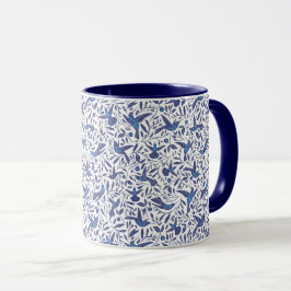 Taza Modelo azul de los pájaros de Delft