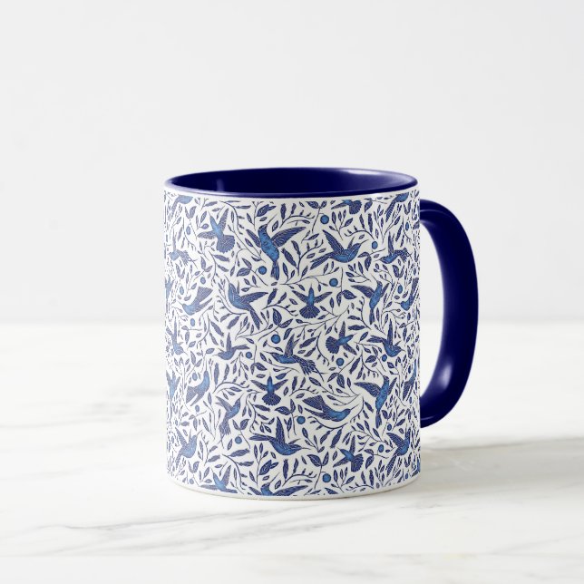 Taza Modelo azul de los pájaros de Delft (Anverso derecho)