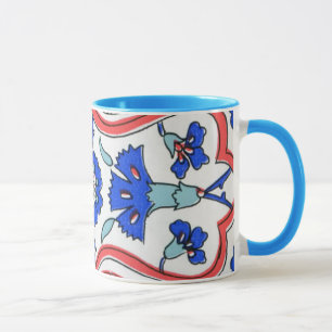 Taza Modelo azul del clavel de la teja turca