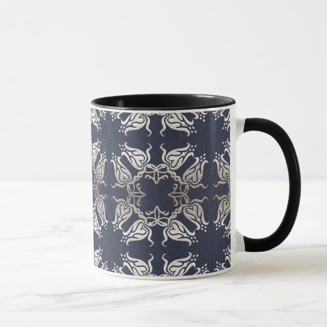 Taza modelo azul floral del estilo barroco (Derecha)