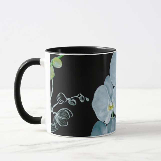 Taza Modelo blanco de las orquídeas de la acuarela (Izquierda)