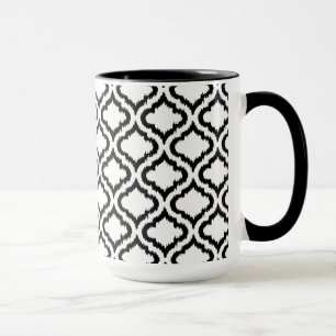 Taza Modelo blanco y negro lindo del marroquí del ikat