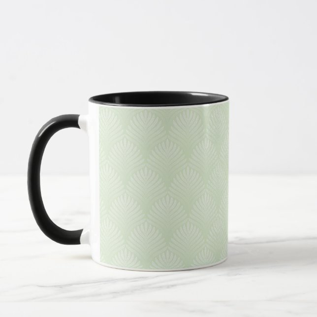 Taza Modelo clásico del follaje en blanco y verde (Izquierda)