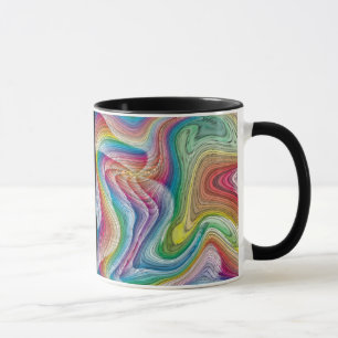 Taza Modelo colorido del remolino en fondo negro