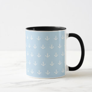 Taza Modelo con las anclas blancas en azul