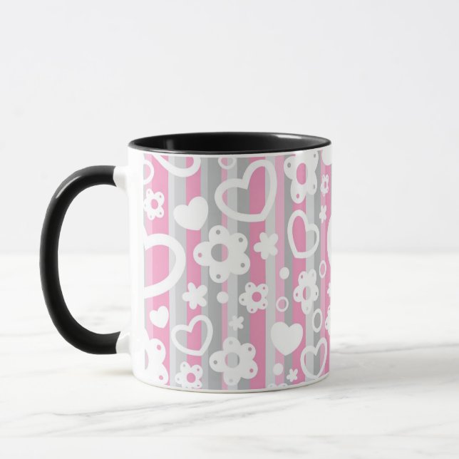 Taza Modelo con los corazones y las flores (Izquierda)