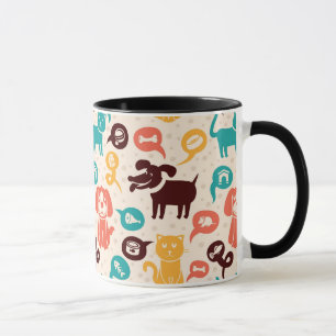 Taza Modelo con los gatos y los perros divertidos