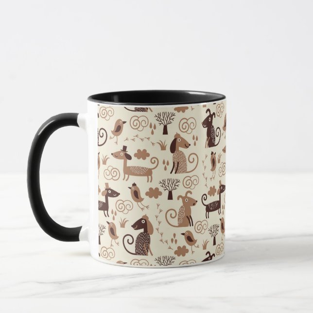 Taza modelo con los perros lindos (Izquierda)