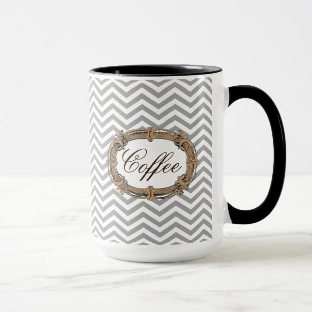 Taza Modelo de Chevron, etiqueta adornada del café (Derecha)