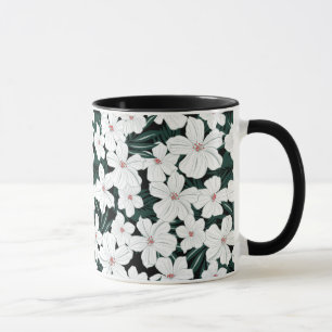 Taza Modelo de flores tropical blanco