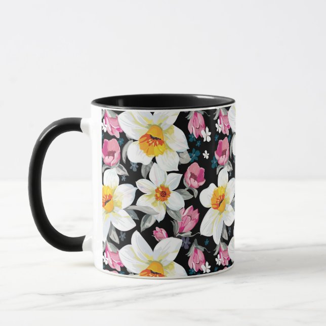 Taza Modelo de la elegancia con las flores del narciso (Izquierda)