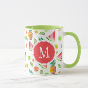 Taza Modelo de la fruta escarchada de la acuarela