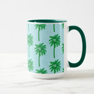 Taza Modelo de la palmera en azul