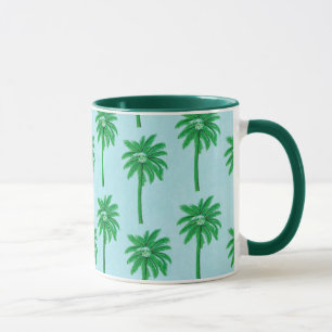 Taza Modelo de la palmera en azul