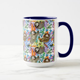 Taza Modelo de la pereza de la acuarela del dibujo