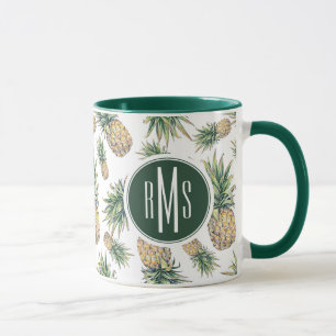 Taza Modelo de la piña de la acuarela