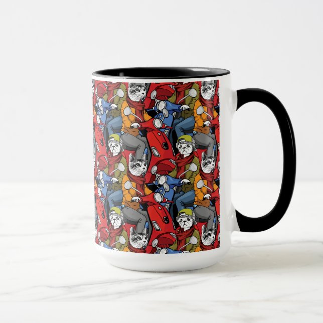 Taza Modelo de la vespa de los gatos y de los perros (Derecha)